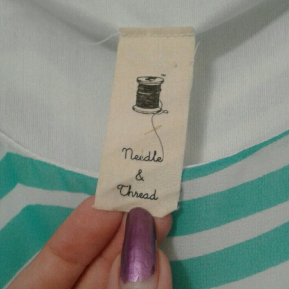 Needle & Thread Teal And White Zebra Print Dress - image 2